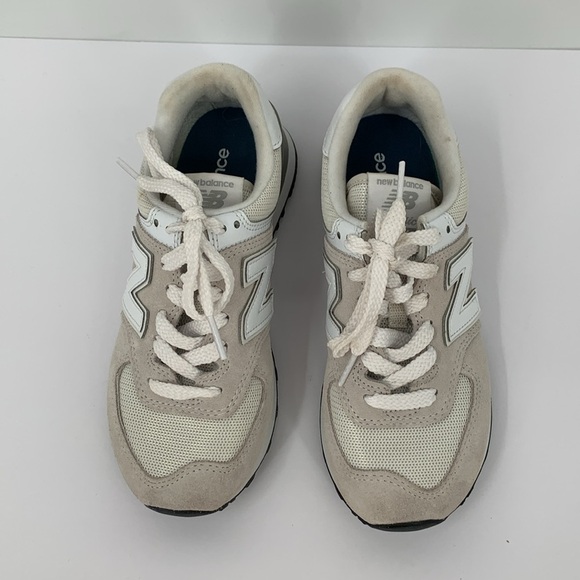 New Balance 574 Core sneakers shoe gray white mesh suede lace-up tie women 5 - Picture 3 of 7